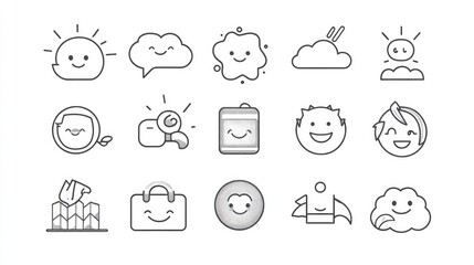 Simple Smiley Icons Collection for Positive Vibes and Creativity