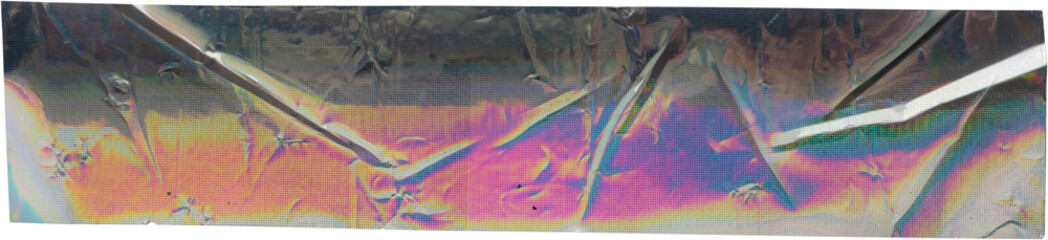 Adhesive holographic foil tape isolated on white background