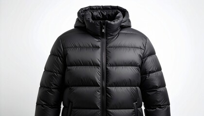 黒いダウンジャケット　black down jacket