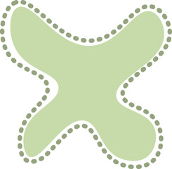 Abstract Geometric Shape with Dotted Border