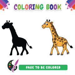  Coloring book for kids, giraffe vector