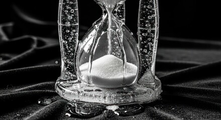 Capturing the Essence of Transience: A Monochrome Study of an Elegant Hourglass