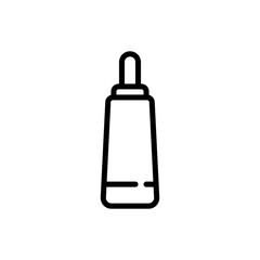 Minimalist Black Outline Icon of Dropper Bottle
