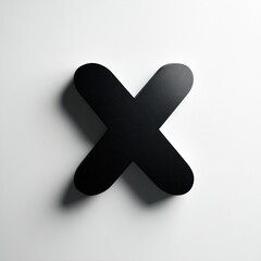 Fototapeta premium 3D metallic letter X isolated on white background, modern typography design element