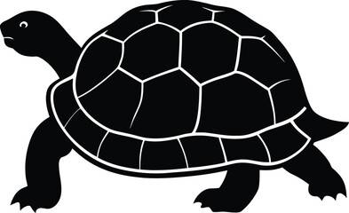 Desert tortoise silhouette vector art illustration
