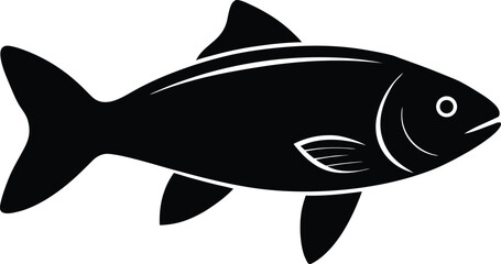 Fish silhouette vector art illustration
