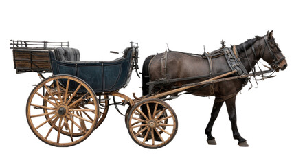 Naklejka premium a horse carriage set isolated on white background