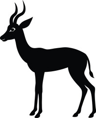 Gazelle silhouette vector art illustration