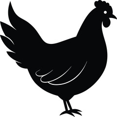 Hen silhouette vector art illustration