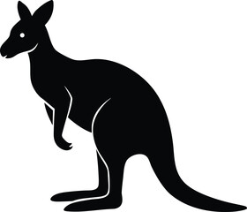 Kangaroo silhouette vector art illustration