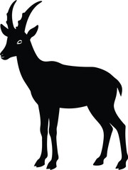 Markhor silhouette vector art illustration