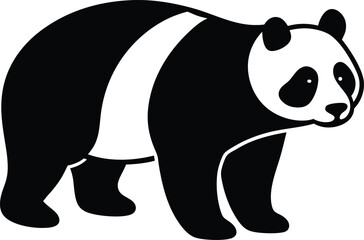 Panda silhouette vector art illustration