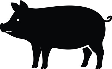 Pig silhouette vector art illustration