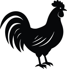 Rooster silhouette vector art illustration