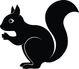 Squirrel silhouette vector art illustration