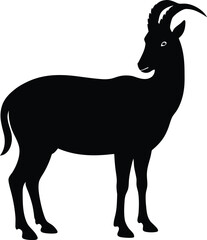 Tahr silhouette vector art illustration