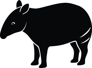 Tapir silhouette vector art illustration