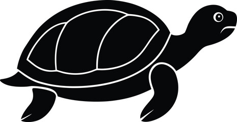 Turtle silhouette vector art illustration