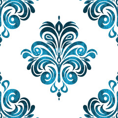 Colorful vintage ceramic tiles wall decoration. Turkish ceramic tiles wall background. Sicilian ceramic style tile, featuring blue decorative flourishes with floral elements.