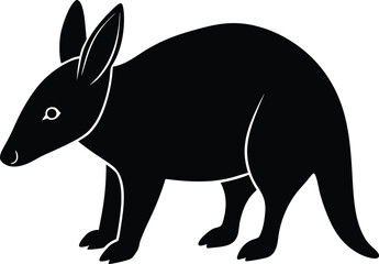 Aardvark silhouette vector art illustration