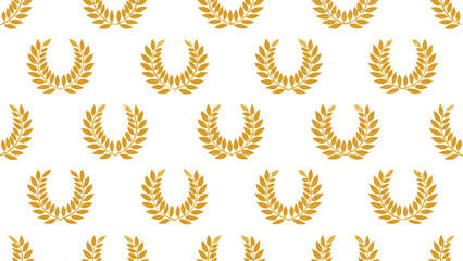 Golden laurel wreath pattern seamless background illustration
