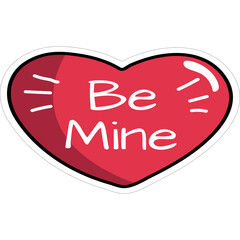 Red Heart Shaped Candy With Be Mine Text Valentine's Day Romance Love Celebration