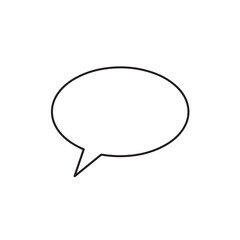 Simple black outline of a speech bubble on a white background
