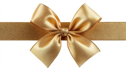 &ldquo;Elegant Golden Satin Ribbon Bow &ndash; Luxury Gift Decoration Background&rdquo;