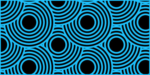 Overlapping creative diamond circle abstract pattern background with waves texture. Seamless ornament curve design fabric background.	
