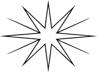 Fototapeta premium Simple outline of a starburst or sparkle shape