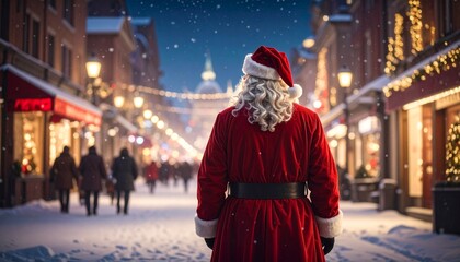 後ろ姿のサンタクロース　Back view Santa Claus