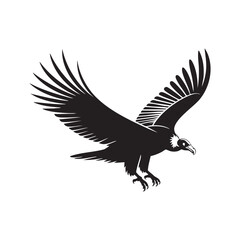 Obraz premium Condor or Vulture Swooping Landing Silhouette Vector