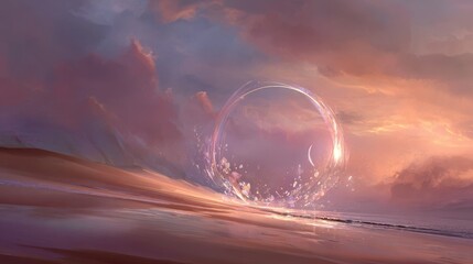 Portal on Beach at Sunset