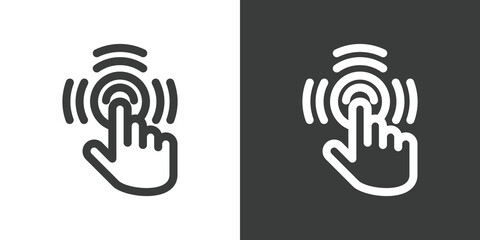 Sensor Icon Set in Black and White Outline Style