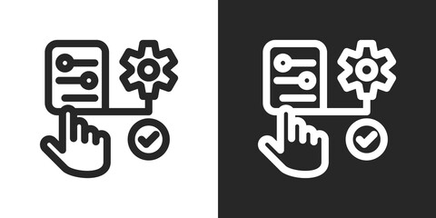 Control Systems Icon Set in Black and White Outline Style