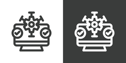 Operating Systems Icon Set in Black and White Outline Style