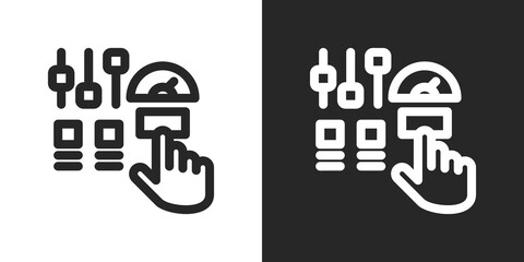 Control Icon Set in Black and White Outline Style