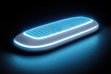 Futuristic, glowing, oblong device
