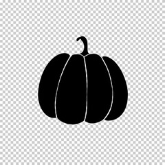 Pumpkin or squash for Halloween and Thanksgiving flat vector icon isolated on transparent background