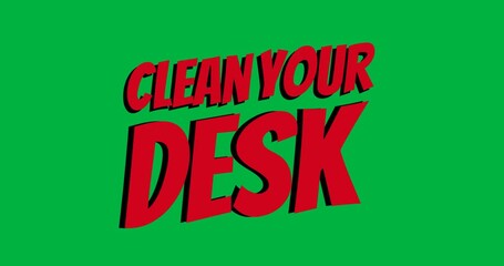 National Clean Your Desk Day Clean Your Desk awareness holiday black background text banner