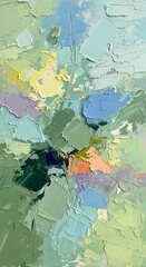 Fototapeta premium Impressionistic Garden - A Symphony of Colors and Textures.