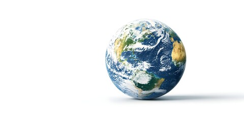 Fototapeta premium Spinning Earth on a white background.
