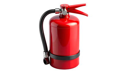 Obraz premium Vibrant Red Fire Extinguisher Isolated on Black - Essential Safety & Emergency Equipment for Fire Prevention and Protection