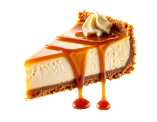 なめらかな食感と香ばしさが際立つ濃厚チーズケーキ｜背景なし・透過PNG