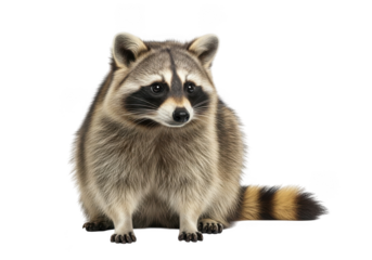 Cute raccoon animal mammal wildlife forest nature furry masked bandit omnivore image stock photo isolated on transparent background