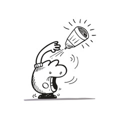 A Light Bulb Refusing To Work Because It Is Burnout Funny Office Vector Illustration  