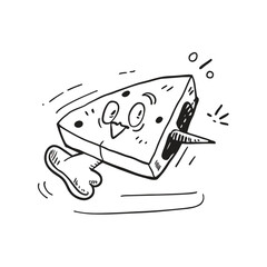 A Pizza Slice Celebrating Cheat Day Funny Food Concept Vector Flat Design  