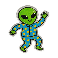 Obraz premium PNG Playful alien cartoon illustration.