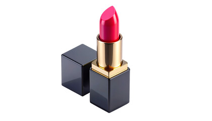 Luxury Red Lipstick with Golden Accents on Black Background. Vibrant Beauty Product for High-End Cosmetics, Makeup, and Fashion Advertising. Elegant Studio Shot.