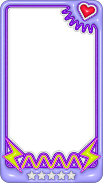 3D Lavender Heart Corner Neon Vertical Frame